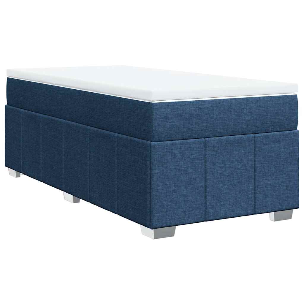 Sommier à lattes de lit avec matelas Bleu 100x200 cm Tissu - XIOS