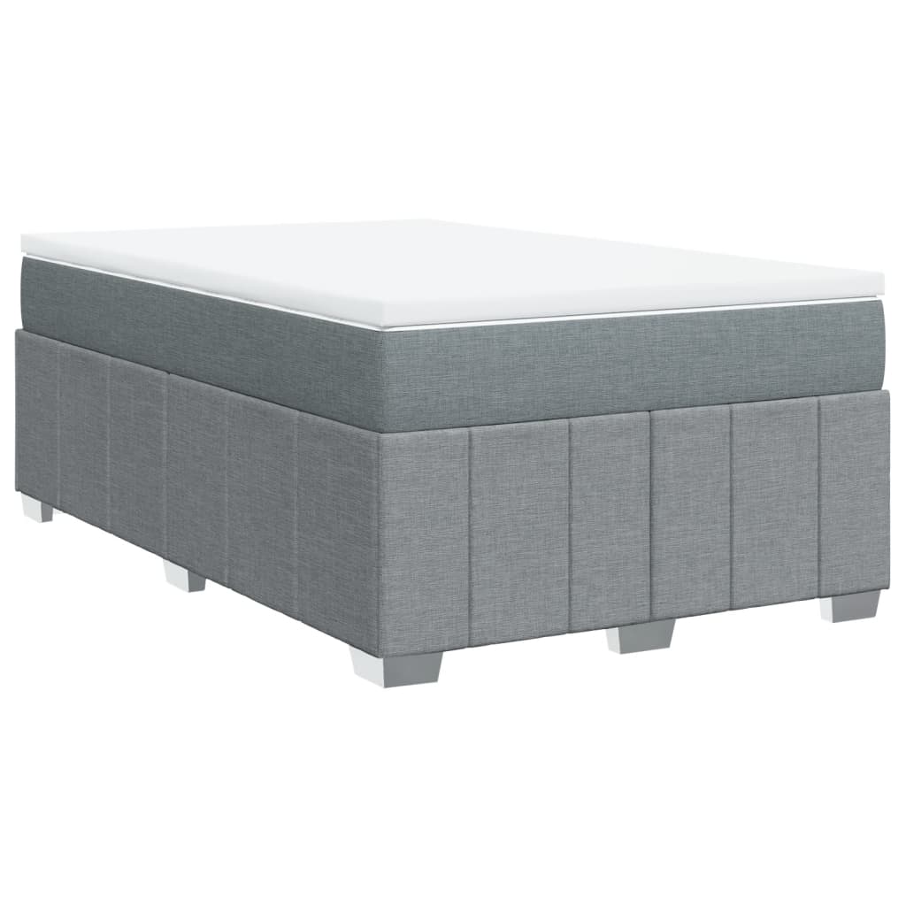 Sommier à lattes de lit et matelas gris clair 120x190 cm tissu - XIOS