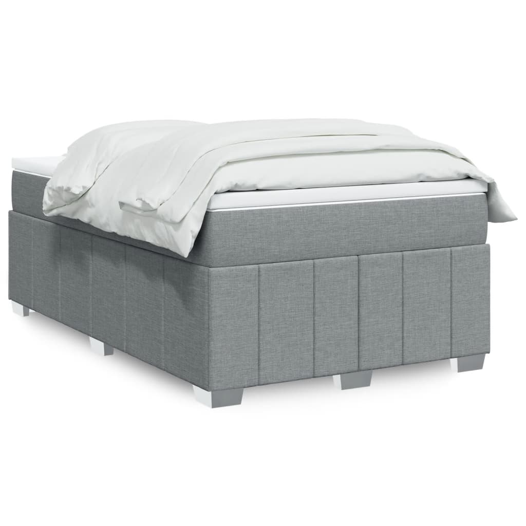 Sommier à lattes de lit et matelas gris clair 120x190 cm tissu - XIOS