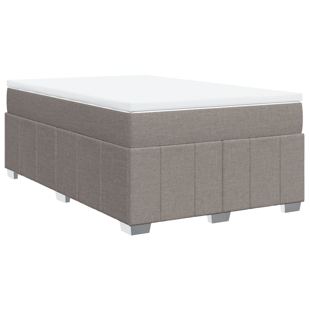 Sommier à lattes de lit avec matelas taupe 120x190 cm tissu - XIOS