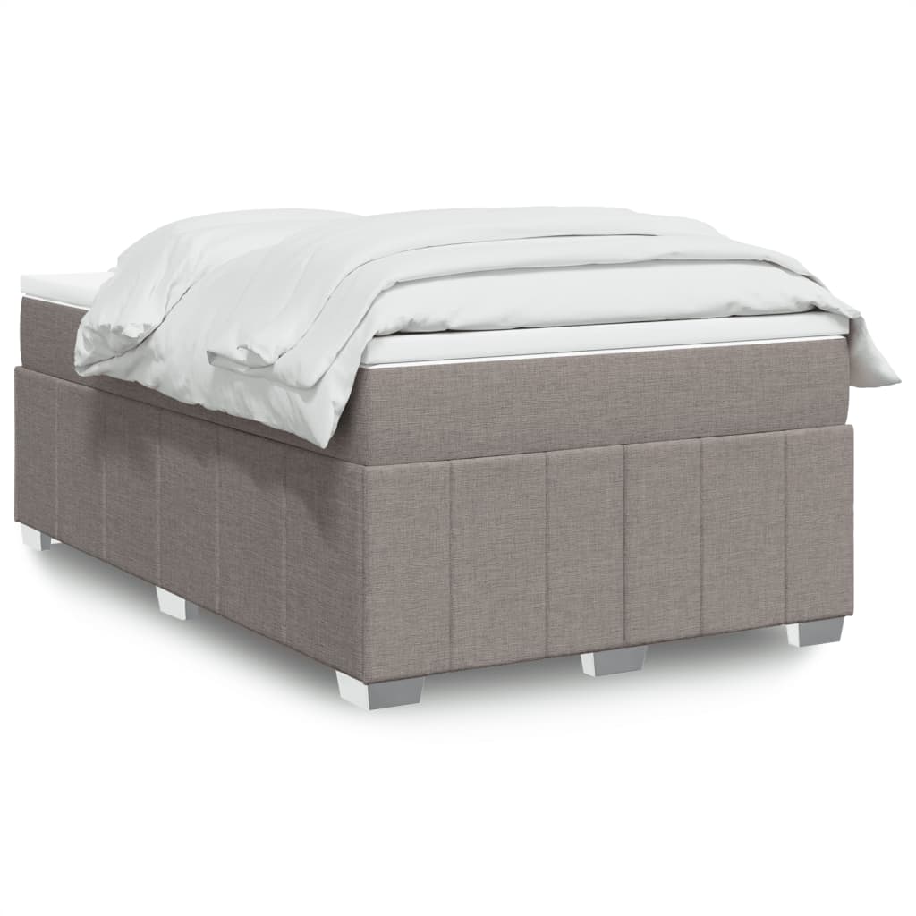 Sommier à lattes de lit avec matelas taupe 120x190 cm tissu - XIOS