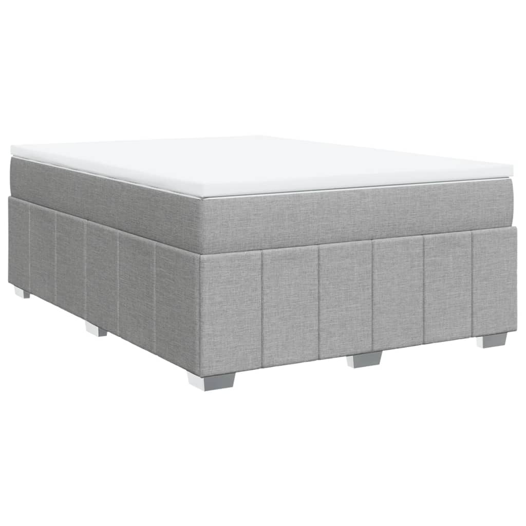 Sommier à lattes de lit avec matelas Gris clair 140x190cm Tissu - XIOS