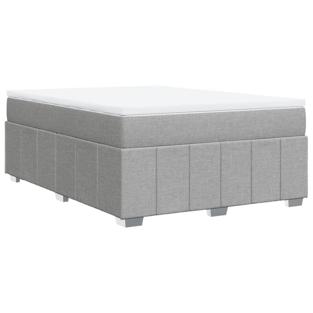 Sommier à lattes de lit avec matelas Gris clair 140x190cm Tissu - XIOS