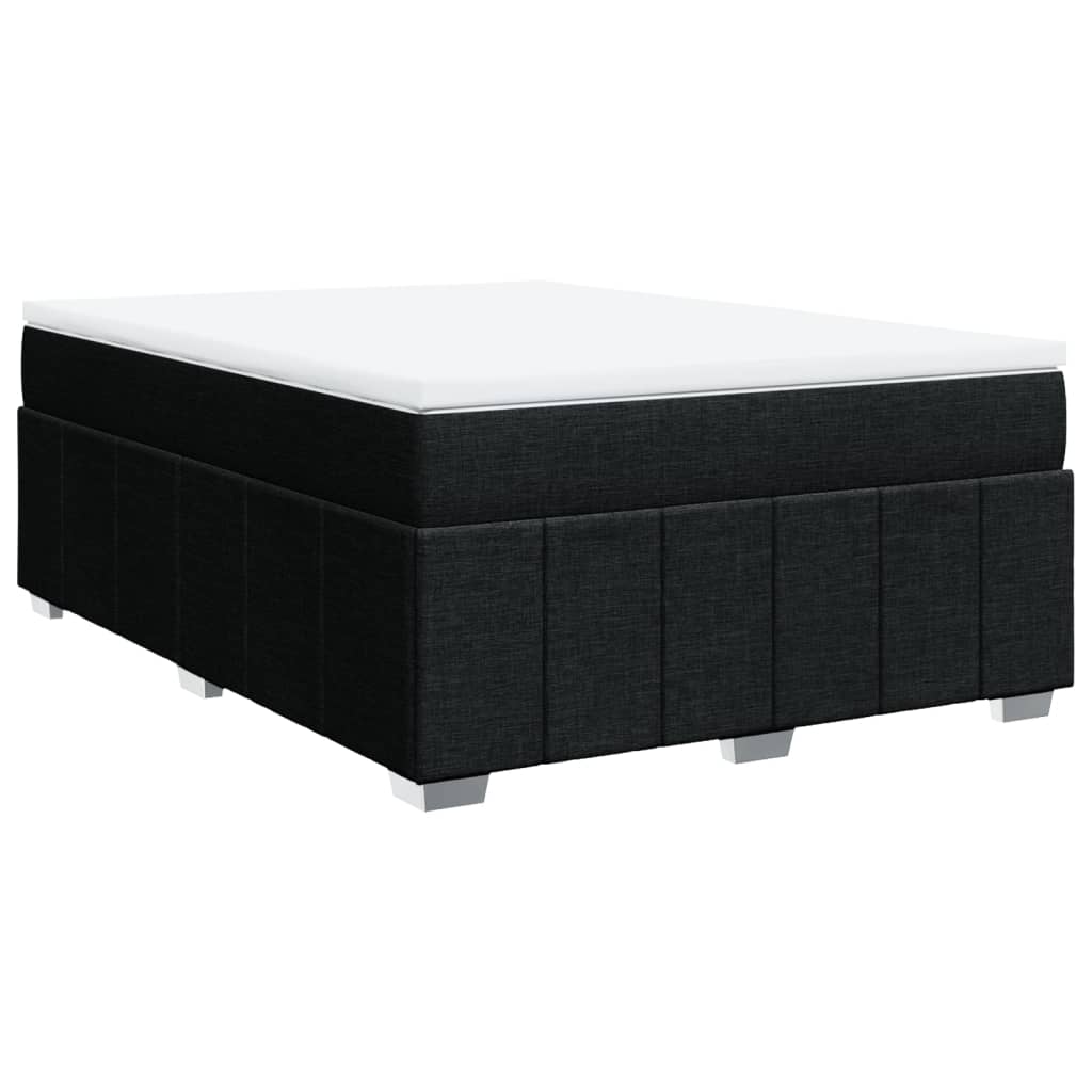 Sommier à lattes de lit avec matelas Noir 140x190 cm Tissu - XIOS