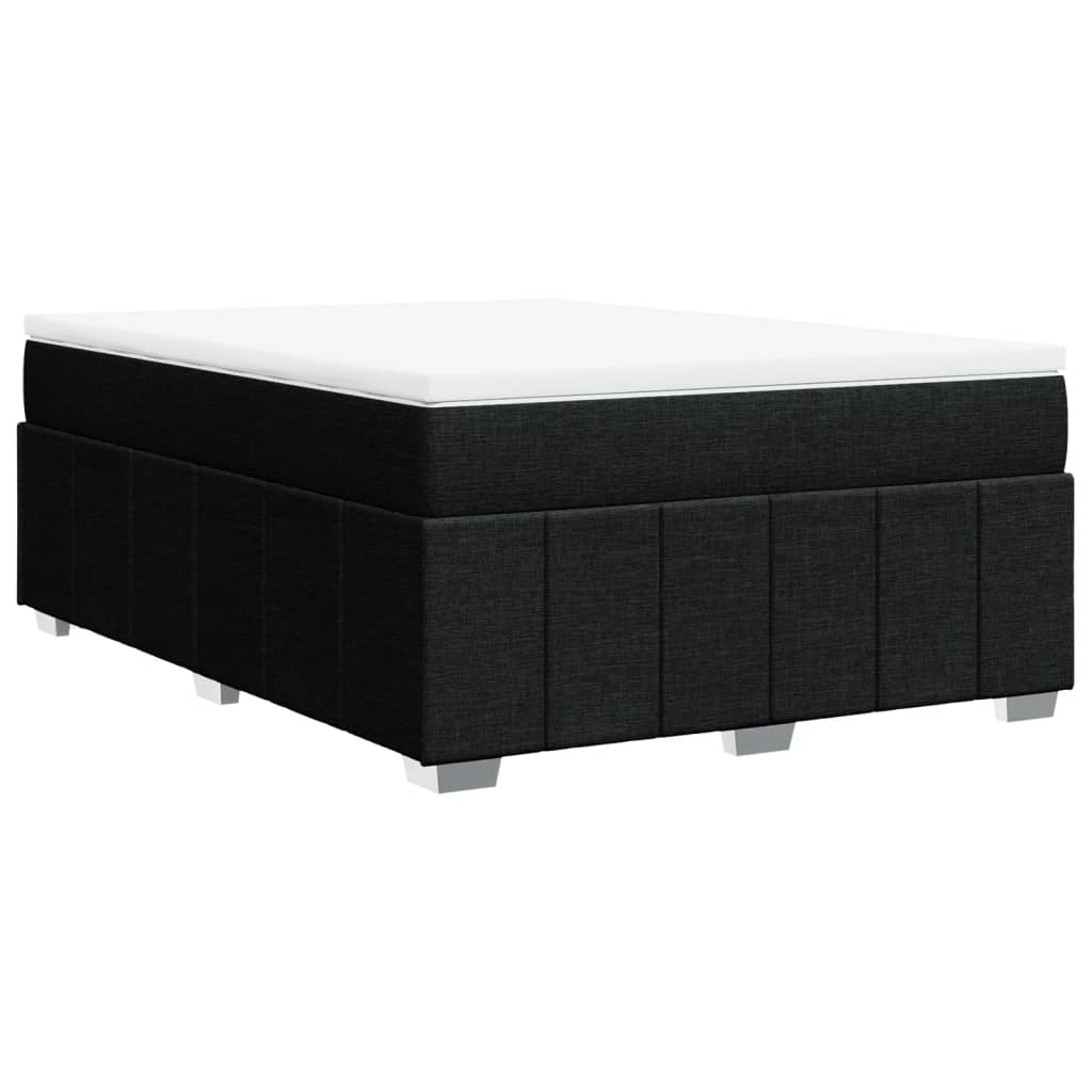 Sommier à lattes de lit avec matelas Noir 140x190 cm Tissu - XIOS