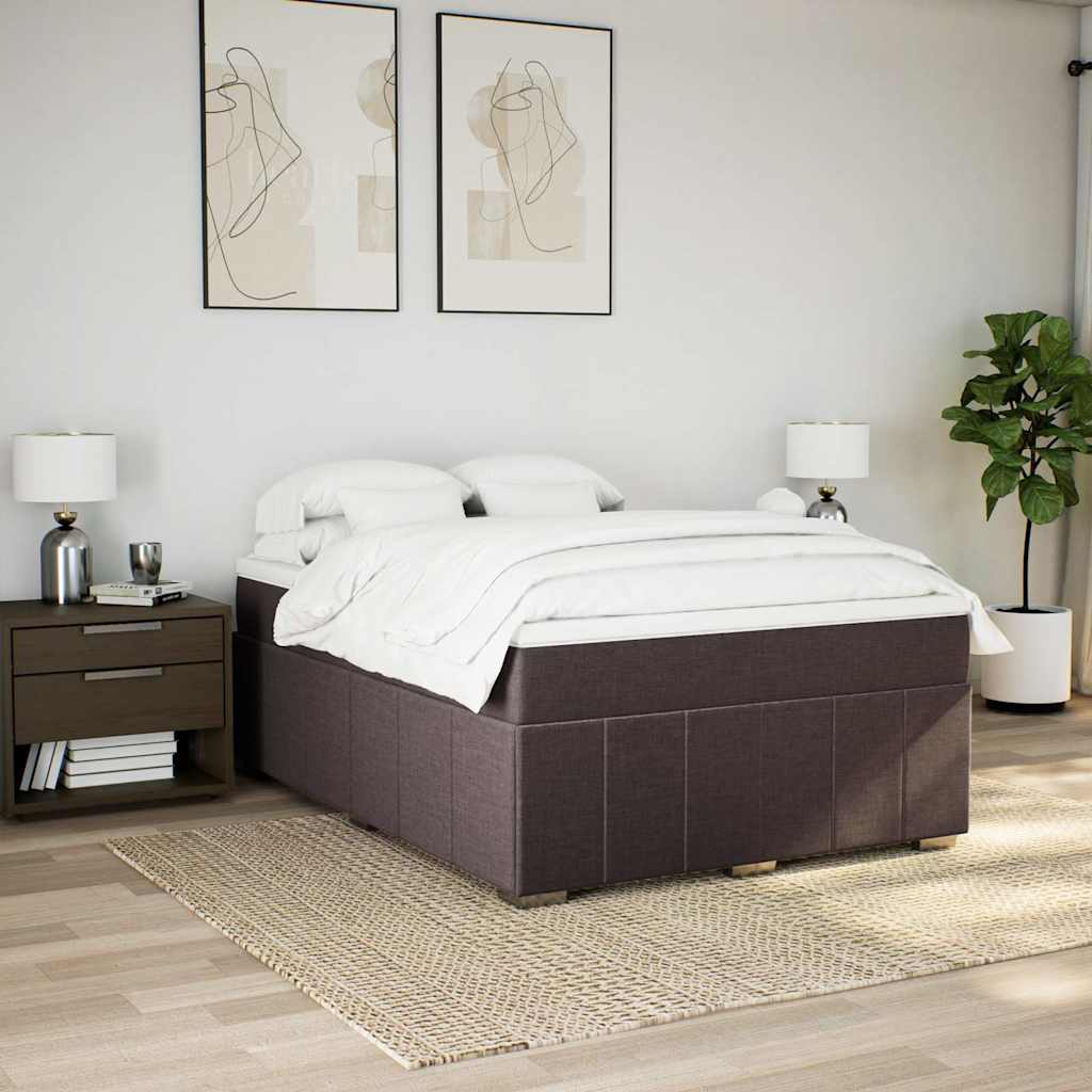 Sommier à lattes de lit avec matelas Marron foncé 140x190 cm - XIOS