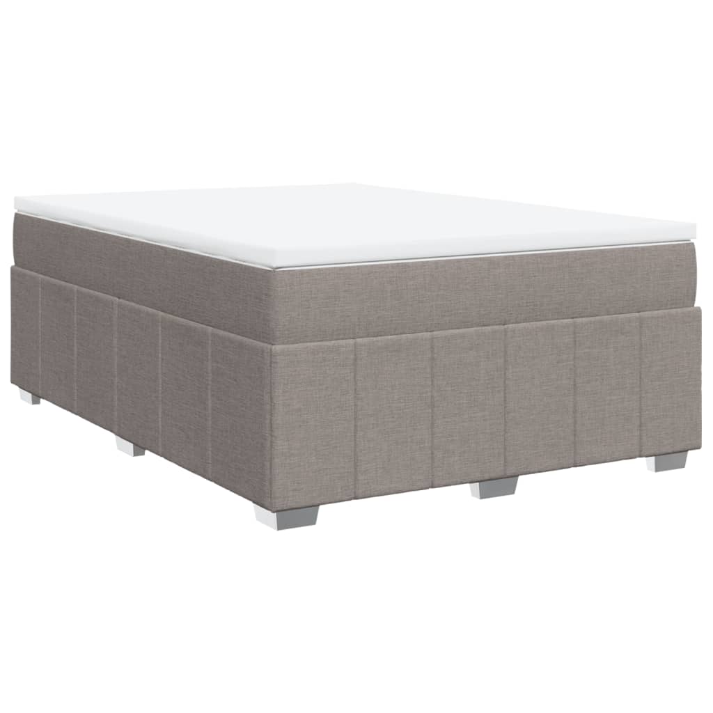 Sommier à lattes de lit avec matelas Taupe 140x190 cm Tissu - XIOS