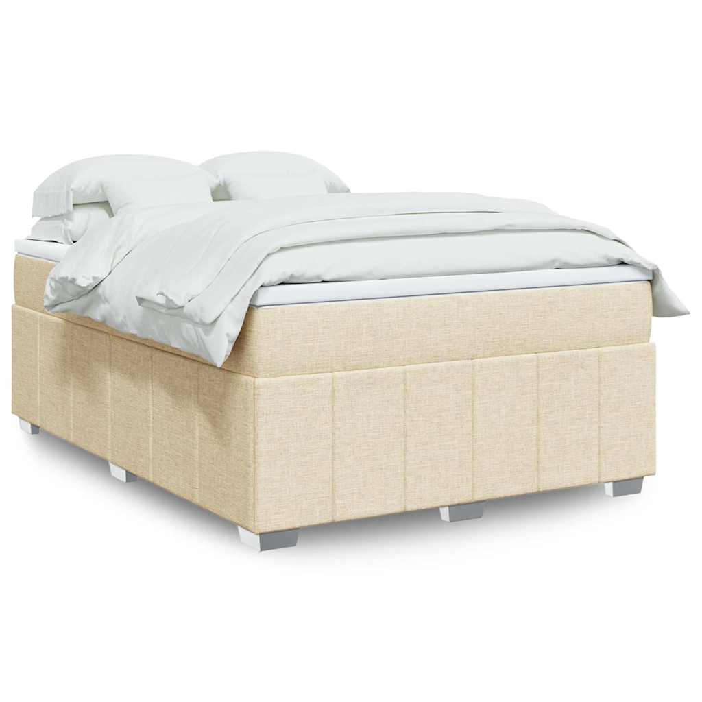 Sommier à lattes de lit avec matelas Crème 140x190 cm Tissu - XIOS