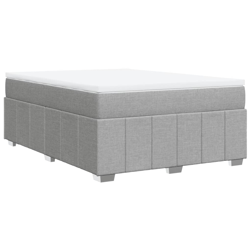 Sommier à lattes de lit avec matelas Gris clair 140x200cm Tissu - XIOS
