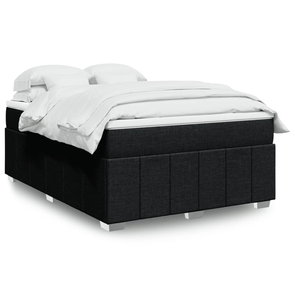 Sommier à lattes de lit avec matelas Noir 140x200 cm Tissu - XIOS