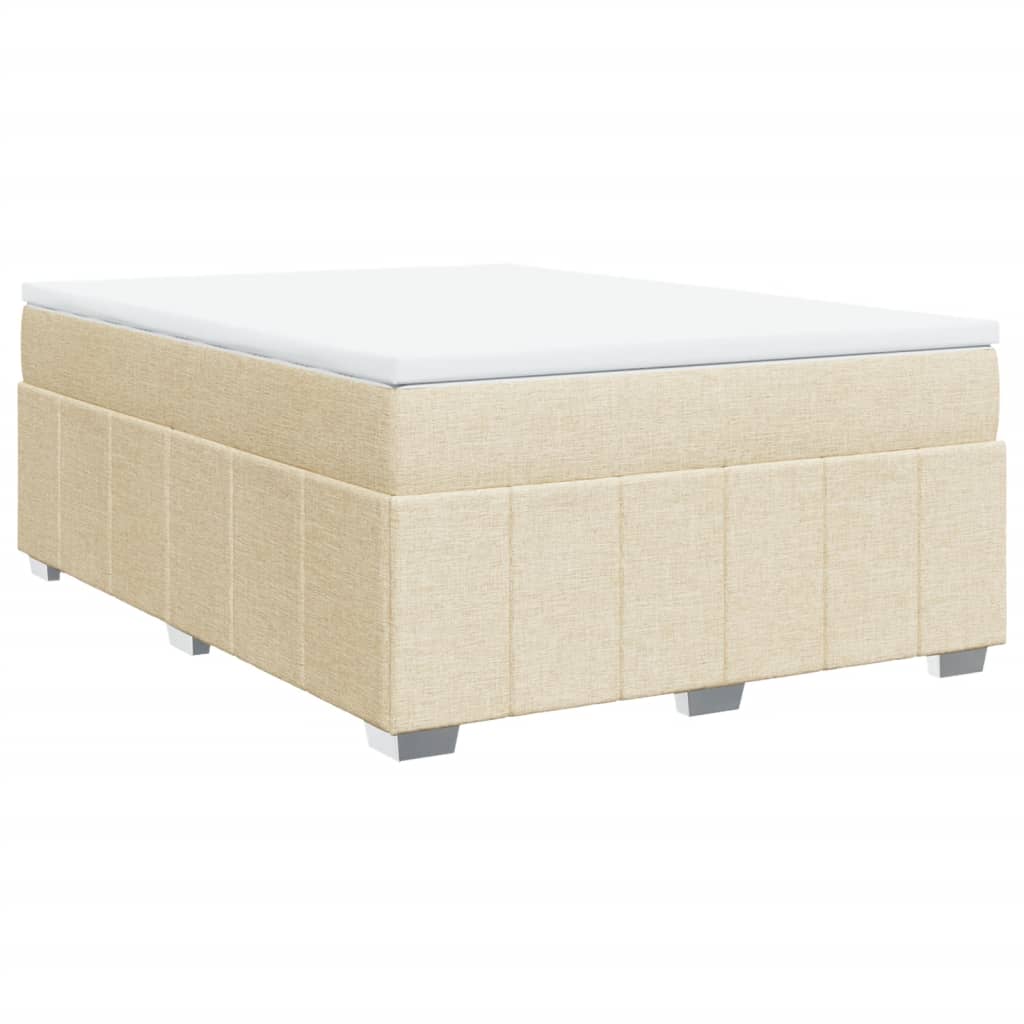 Sommier à lattes de lit avec matelas Crème 140x200 cm Tissu - XIOS