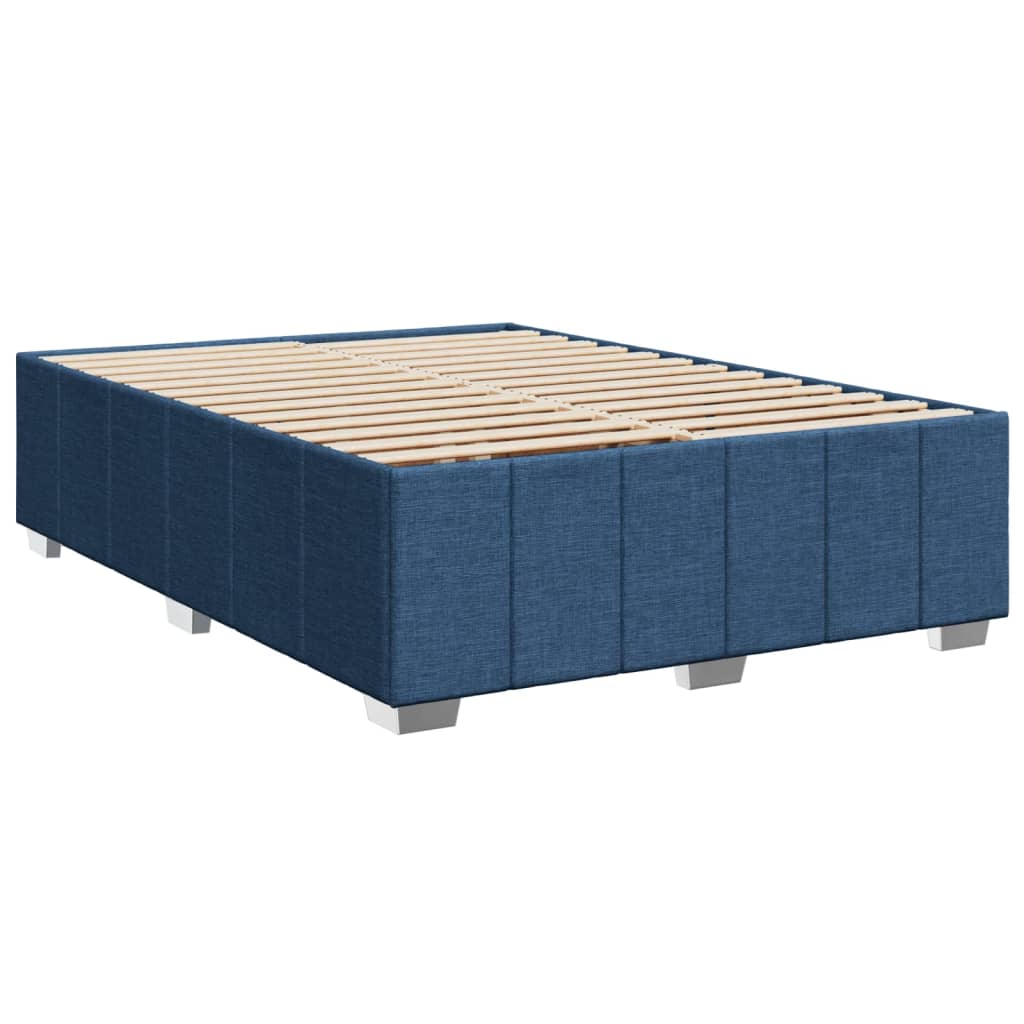 Sommier à lattes de lit avec matelas Bleu 140x200 cm Tissu - XIOS