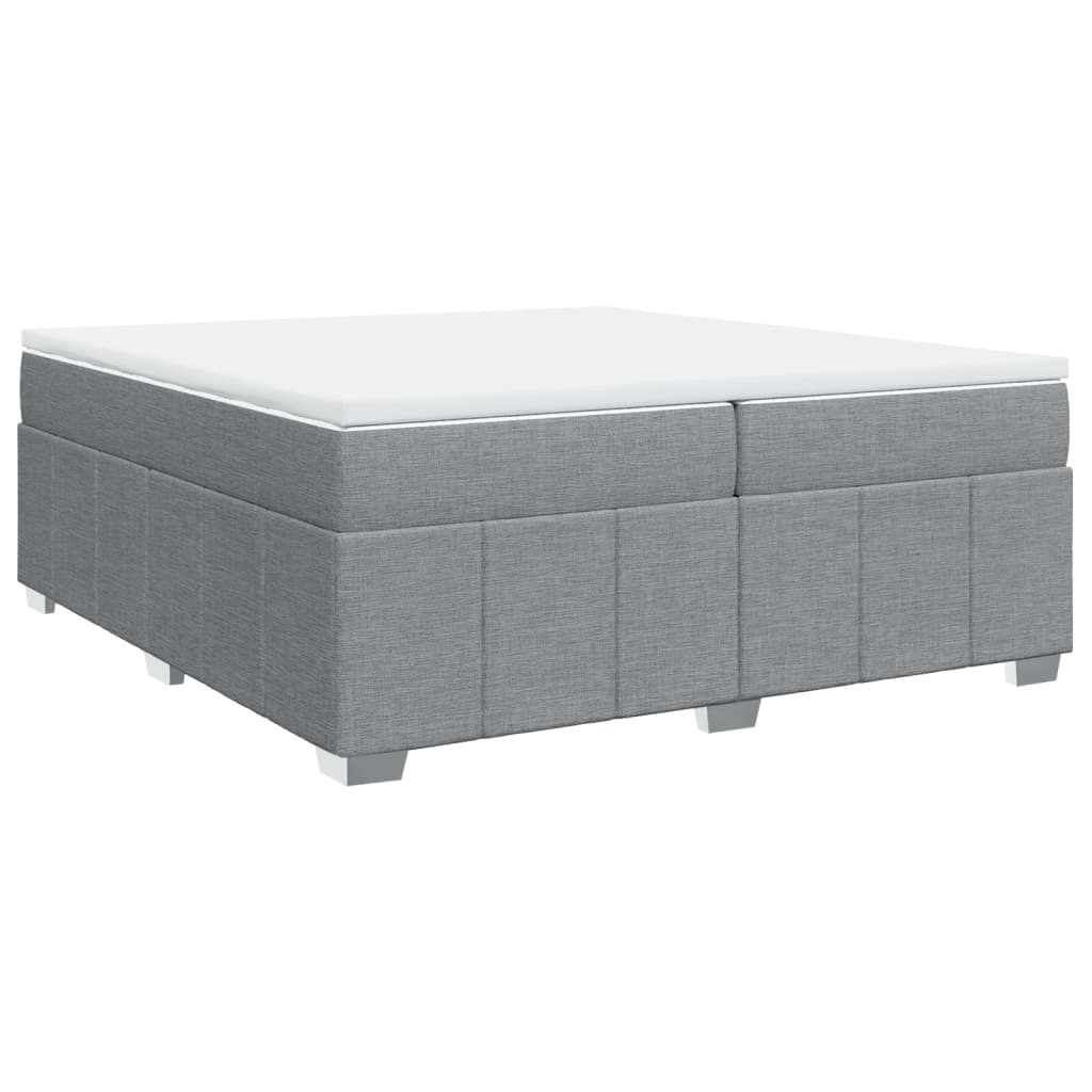 Sommier à lattes de lit avec matelas Gris clair 200x200cm Tissu - XIOS