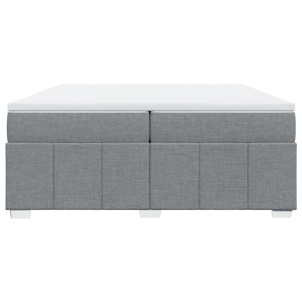 Sommier à lattes de lit avec matelas Gris clair 200x200cm Tissu - XIOS