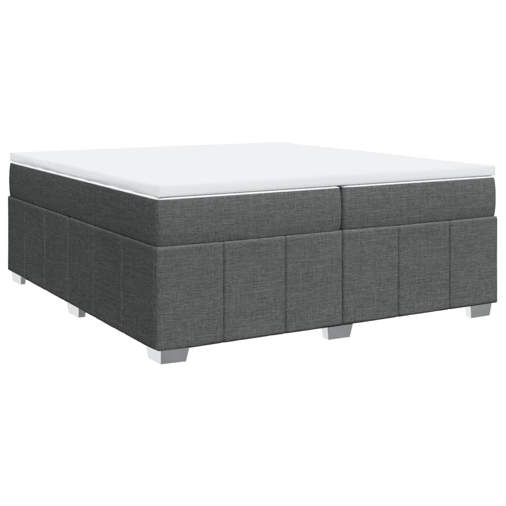 Sommier à lattes de lit avec matelas Gris foncé 200x200cm Tissu - XIOS