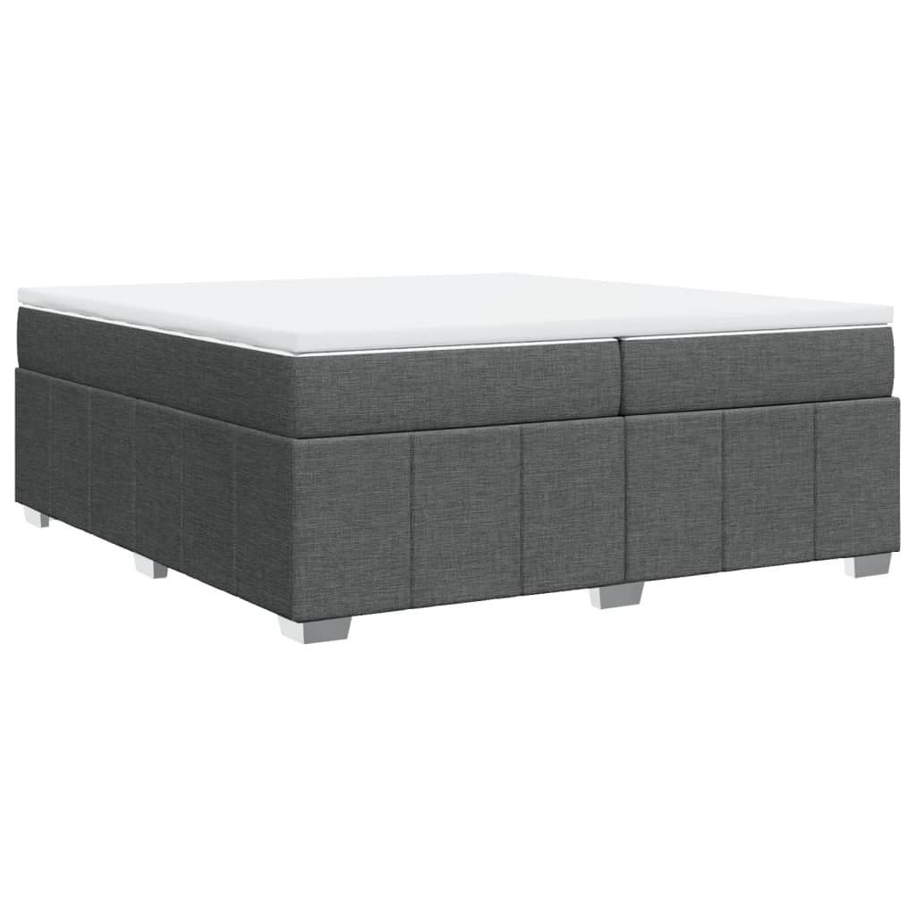 Sommier à lattes de lit avec matelas Gris foncé 200x200cm Tissu - XIOS