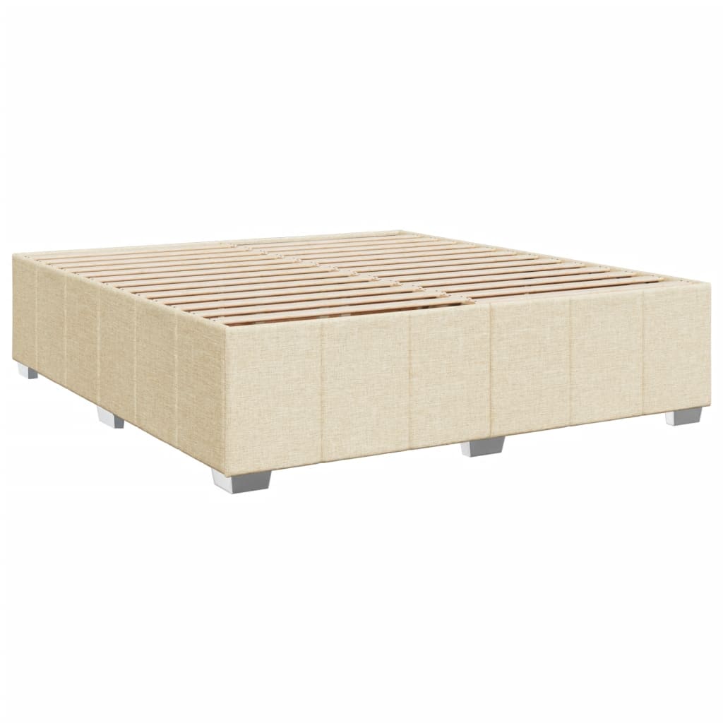 Sommier à lattes de lit avec matelas Crème 200x200 cm Tissu - XIOS