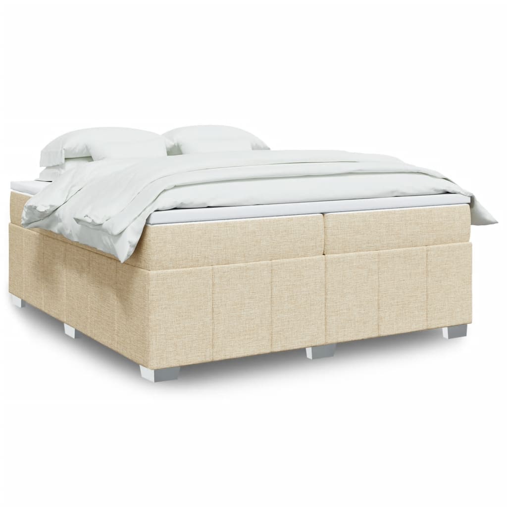 Sommier à lattes de lit avec matelas Crème 200x200 cm Tissu - XIOS