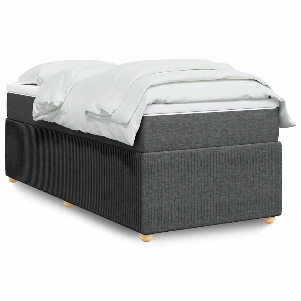 Sommier à lattes de lit et matelas Gris foncé 90x190 cm Tissu - XIOS