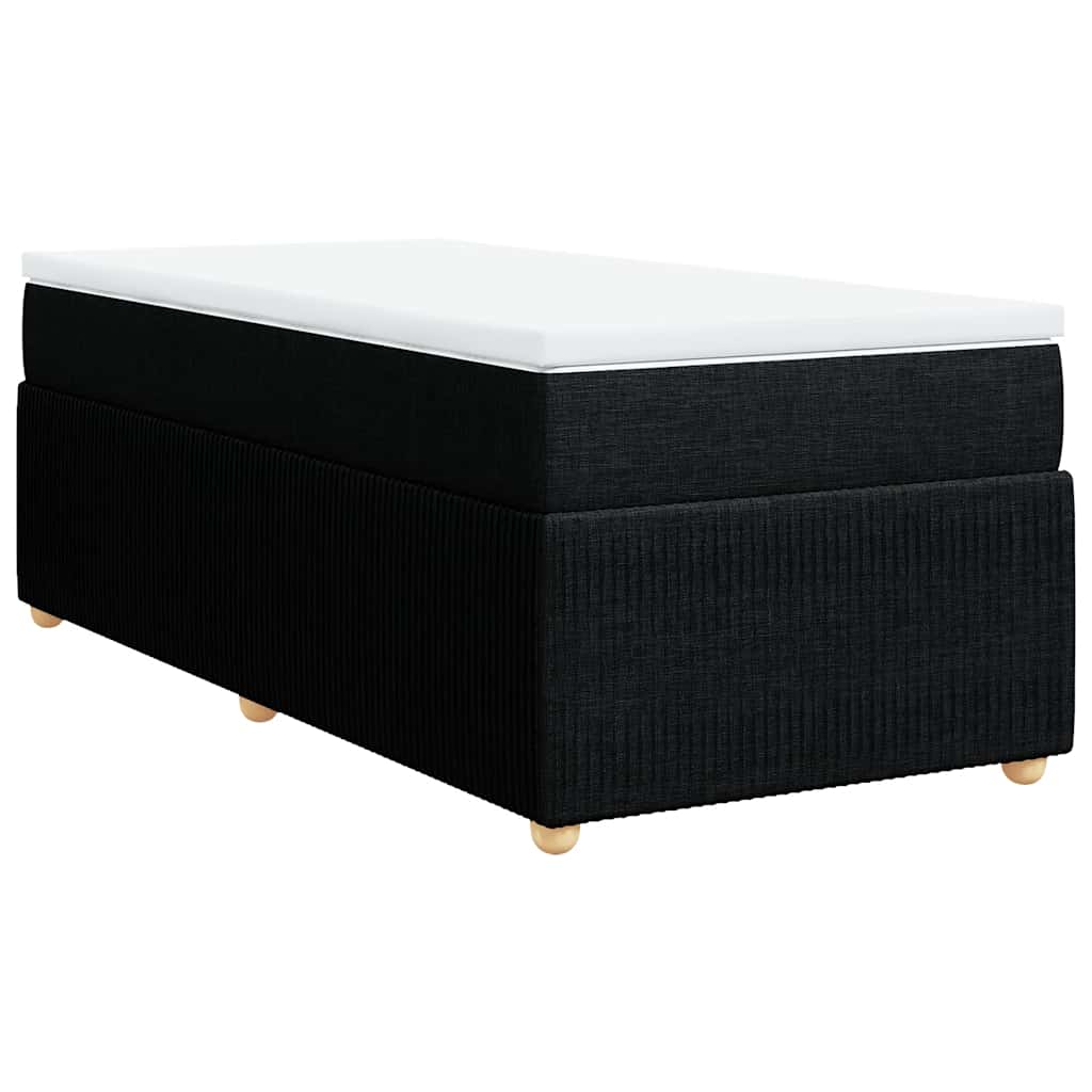 Sommier à lattes de lit avec matelas Noir 90x190 cm Tissu - XIOS