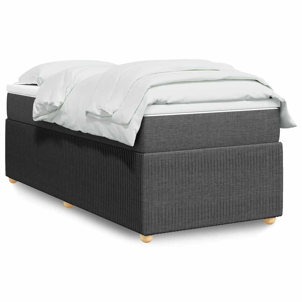 Sommier à lattes de lit avec matelas Gris foncé 90x200 cm Tissu - XIOS
