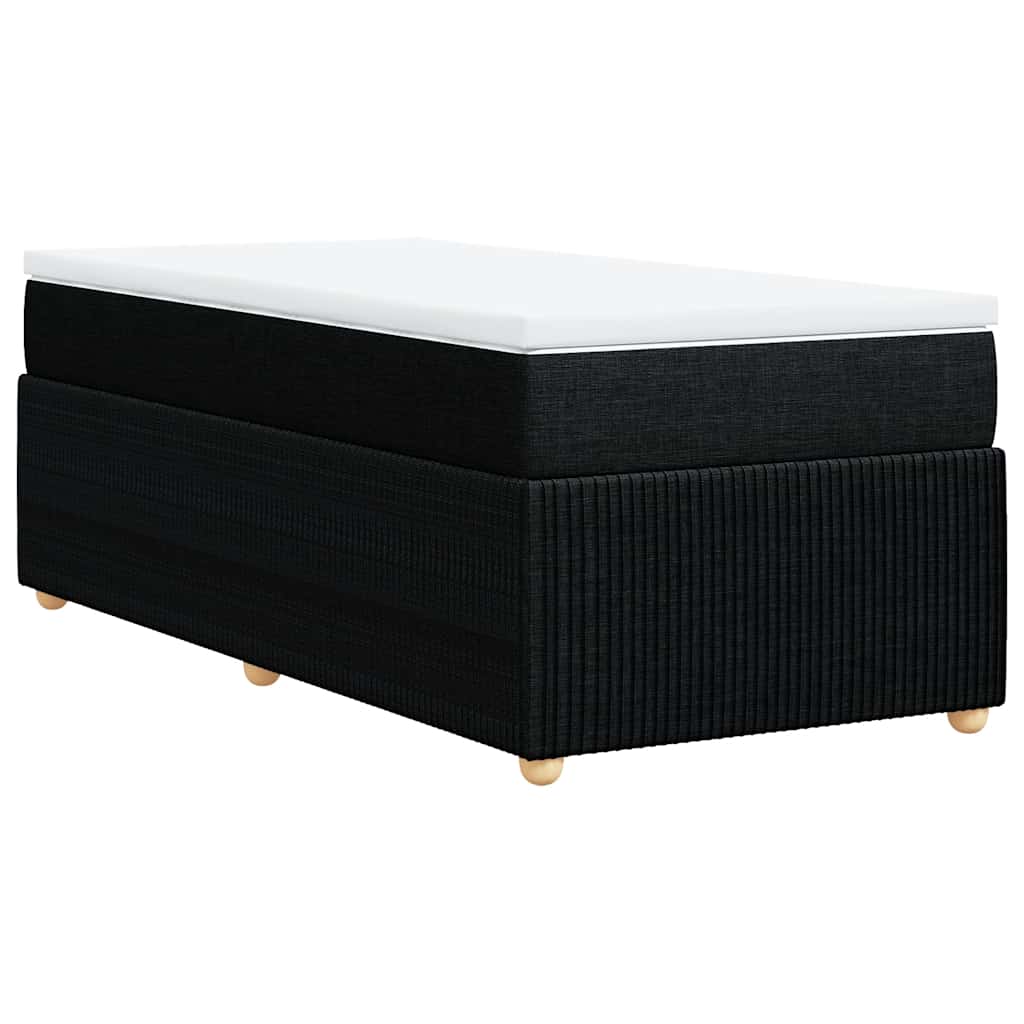 Sommier à lattes de lit avec matelas Noir 90x200 cm Tissu - XIOS