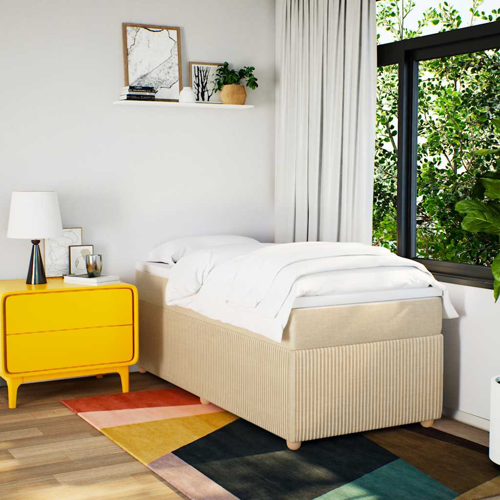 Sommier à lattes de lit avec matelas Crème 100x200 cm Tissu - XIOS