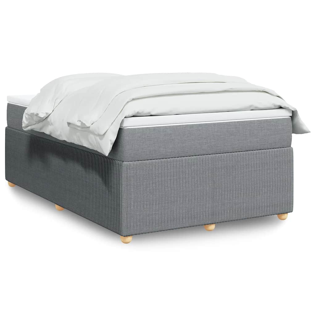 Sommier à lattes de lit et matelas gris clair 120x190 cm tissu - XIOS