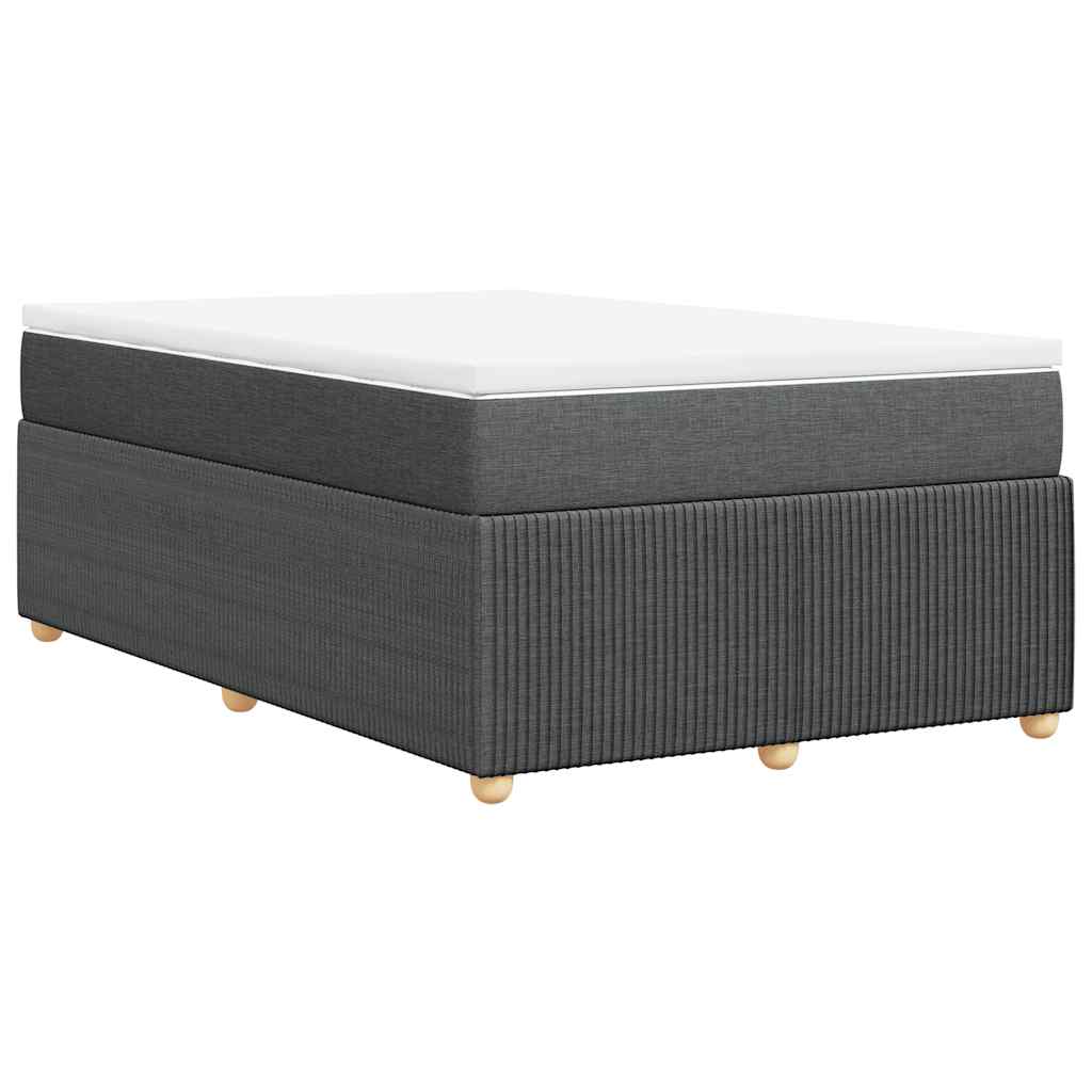Sommier à lattes de lit avec matelas gris foncé 120x190cm tissu - XIOS