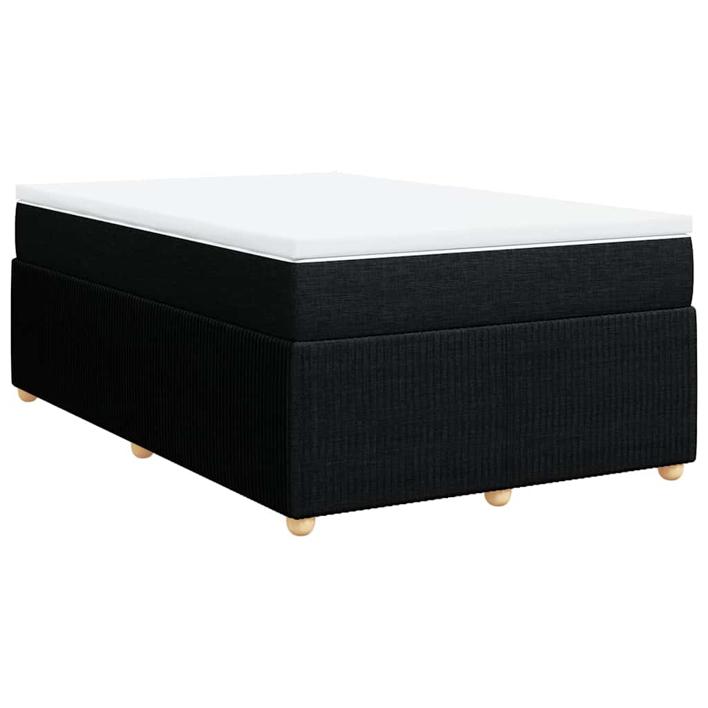 Sommier à lattes de lit avec matelas noir 120x190 cm tissu - XIOS
