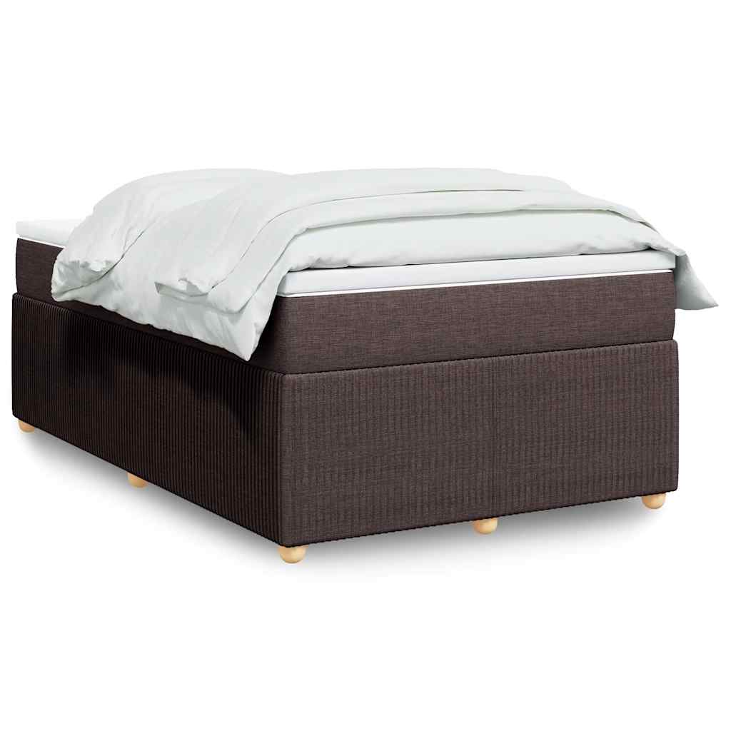 Sommier à lattes de lit et matelas marron foncé 120x190cm tissu - XIOS
