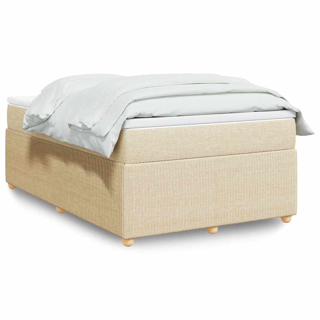 Sommier à lattes de lit avec matelas crème 120x190 cm tissu - XIOS