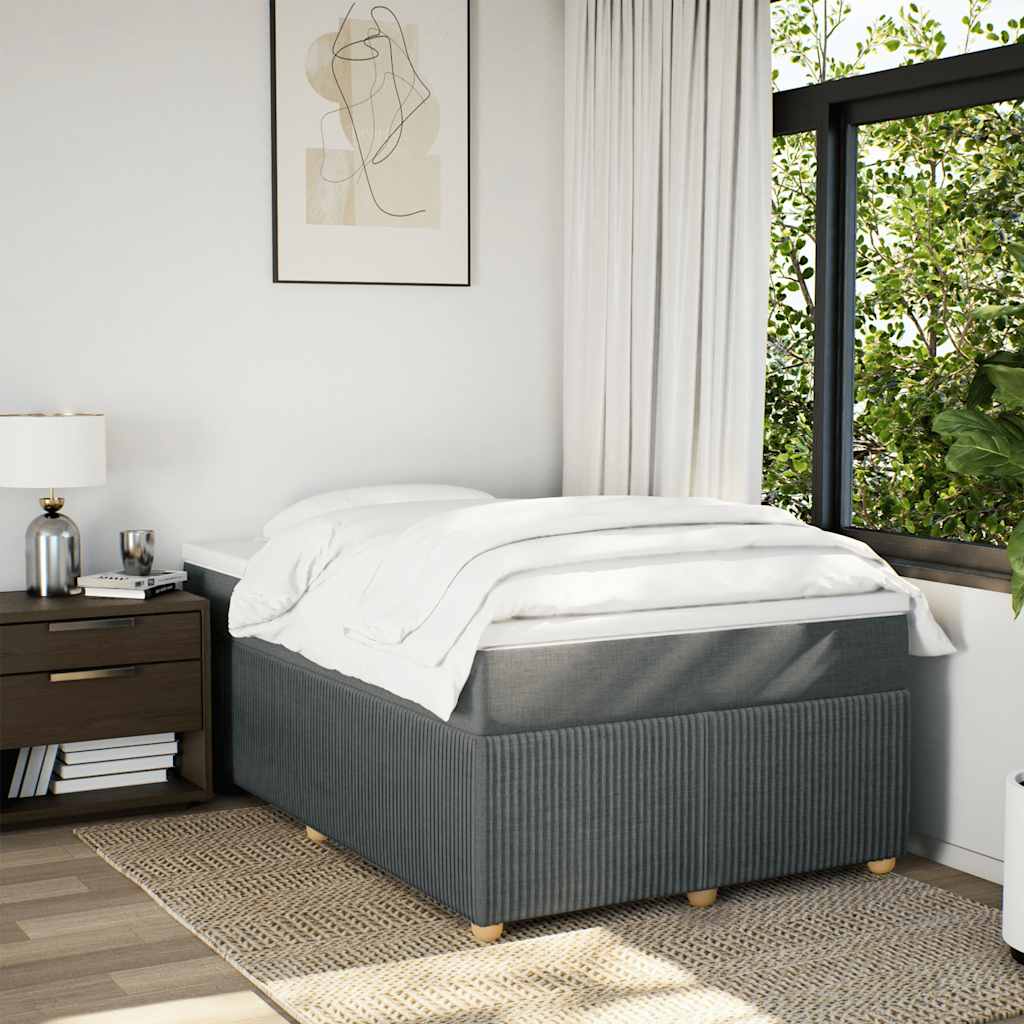 Sommier à lattes de lit avec matelas Gris foncé 120x200cm Tissu - XIOS