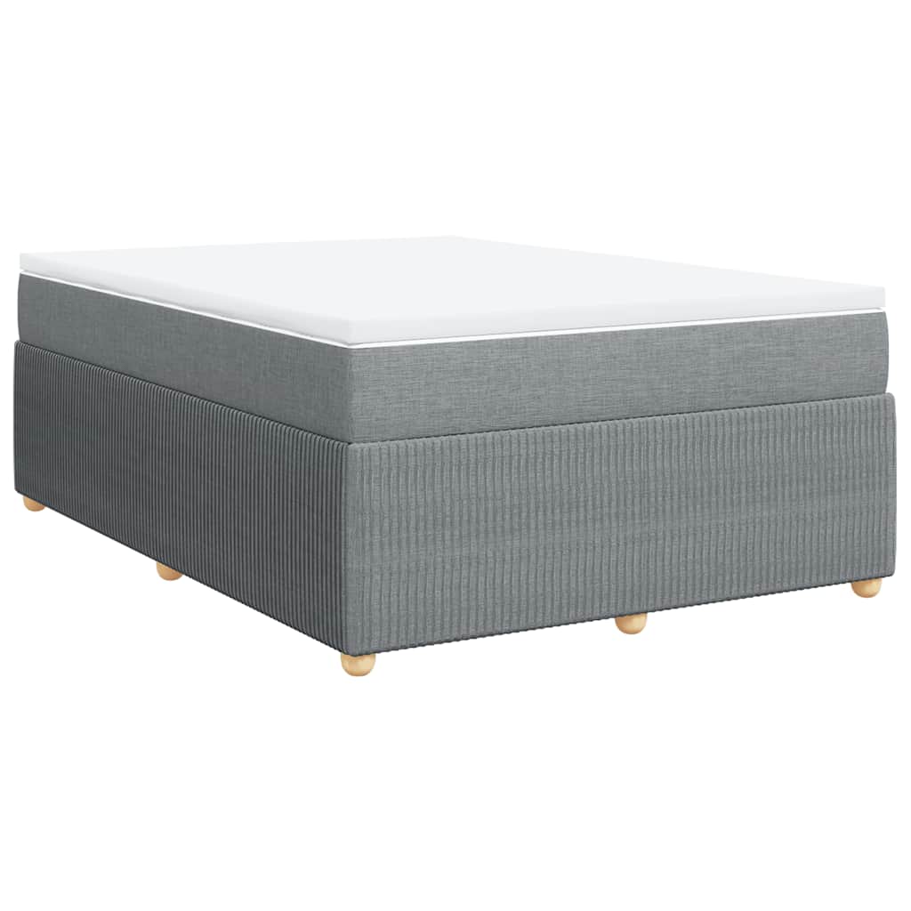 Sommier à lattes de lit avec matelas Gris clair 140x190cm Tissu - XIOS
