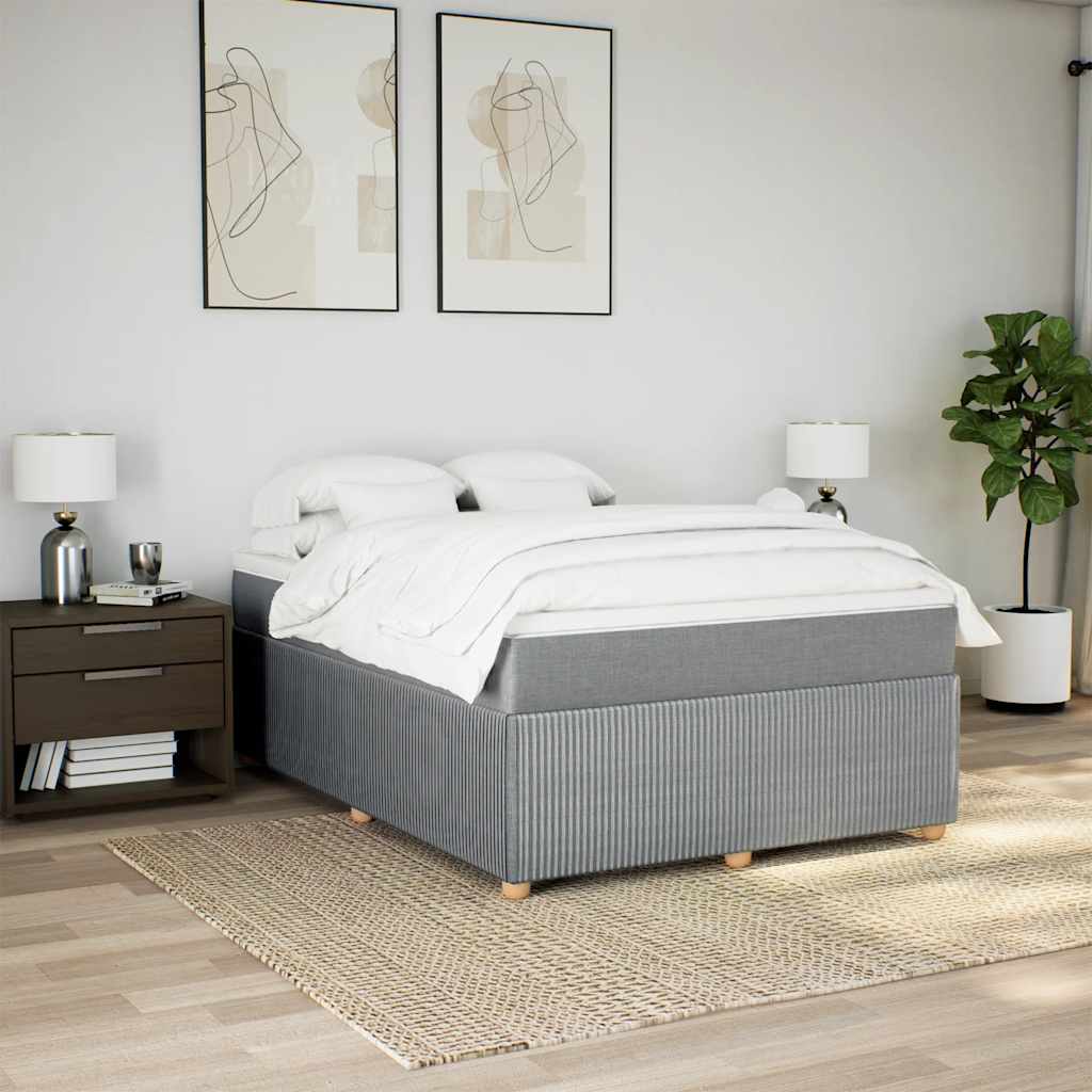 Sommier à lattes de lit avec matelas Gris clair 140x190cm Tissu - XIOS