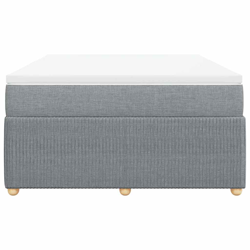 Sommier à lattes de lit avec matelas Gris clair 140x190cm Tissu - XIOS