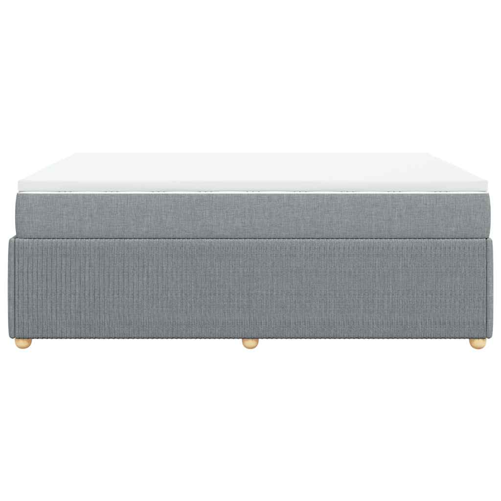 Sommier à lattes de lit avec matelas Gris clair 140x190cm Tissu - XIOS