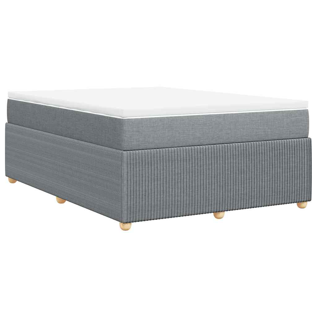 Sommier à lattes de lit avec matelas Gris clair 140x190cm Tissu - XIOS