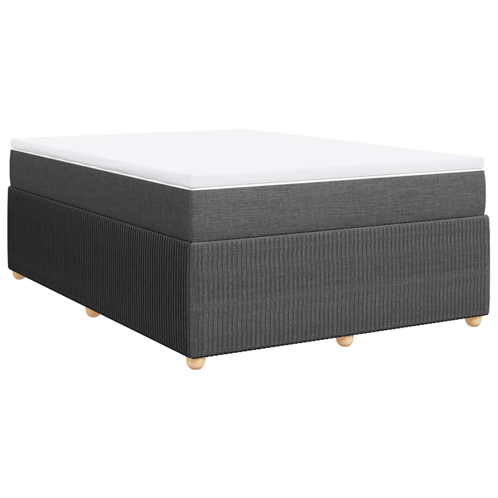 Sommier à lattes de lit avec matelas Gris foncé 140x190cm Tissu - XIOS