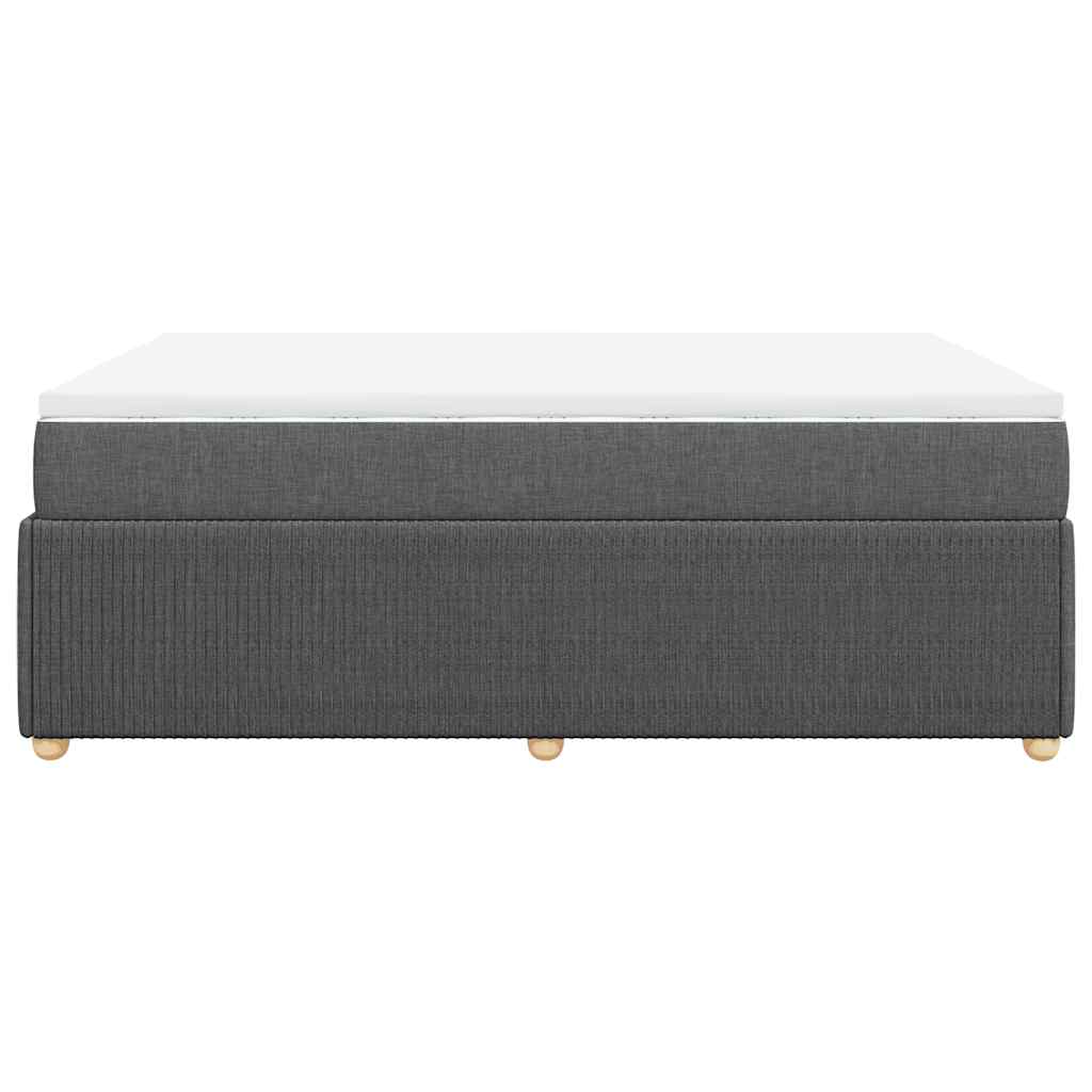 Sommier à lattes de lit avec matelas Gris foncé 140x190cm Tissu - XIOS