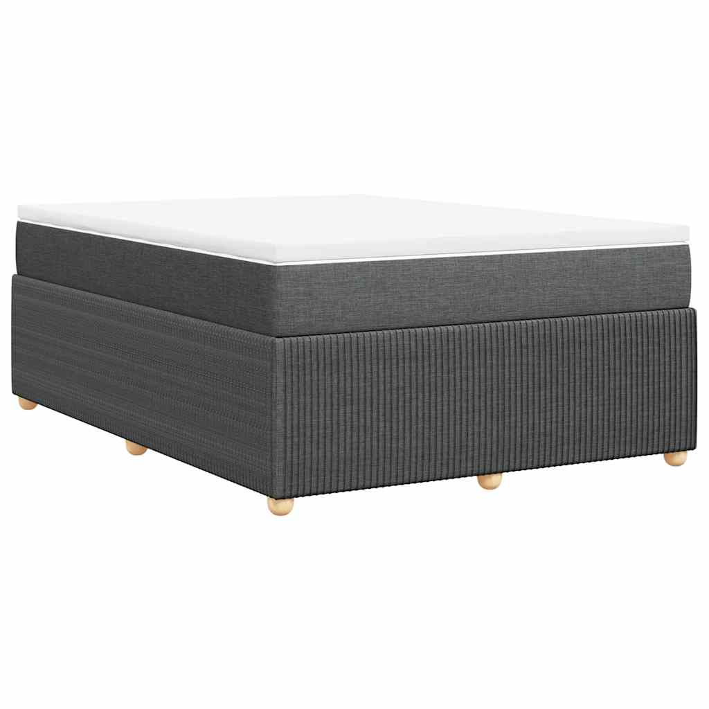 Sommier à lattes de lit avec matelas Gris foncé 140x190cm Tissu - XIOS