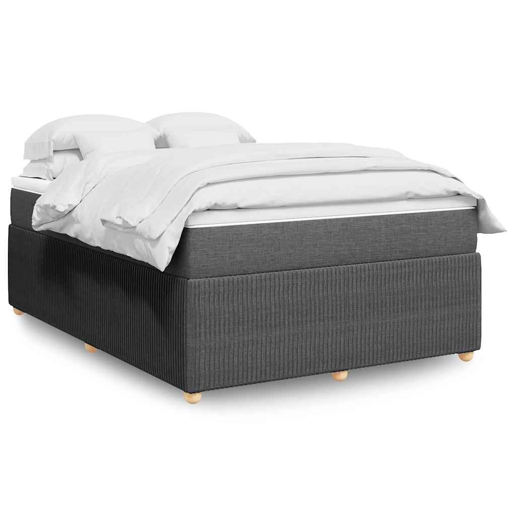 Sommier à lattes de lit avec matelas Gris foncé 140x190cm Tissu - XIOS