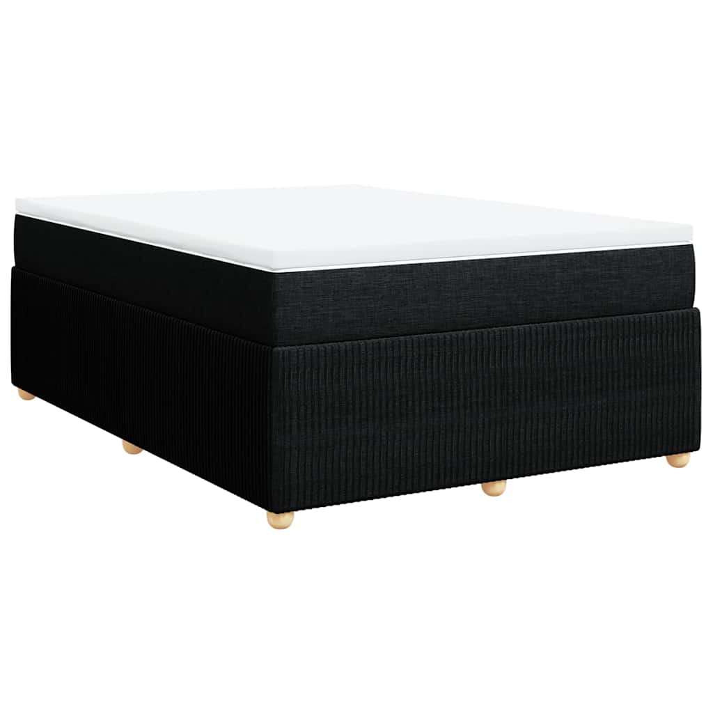Sommier à lattes de lit avec matelas Noir 140x190 cm Tissu - XIOS