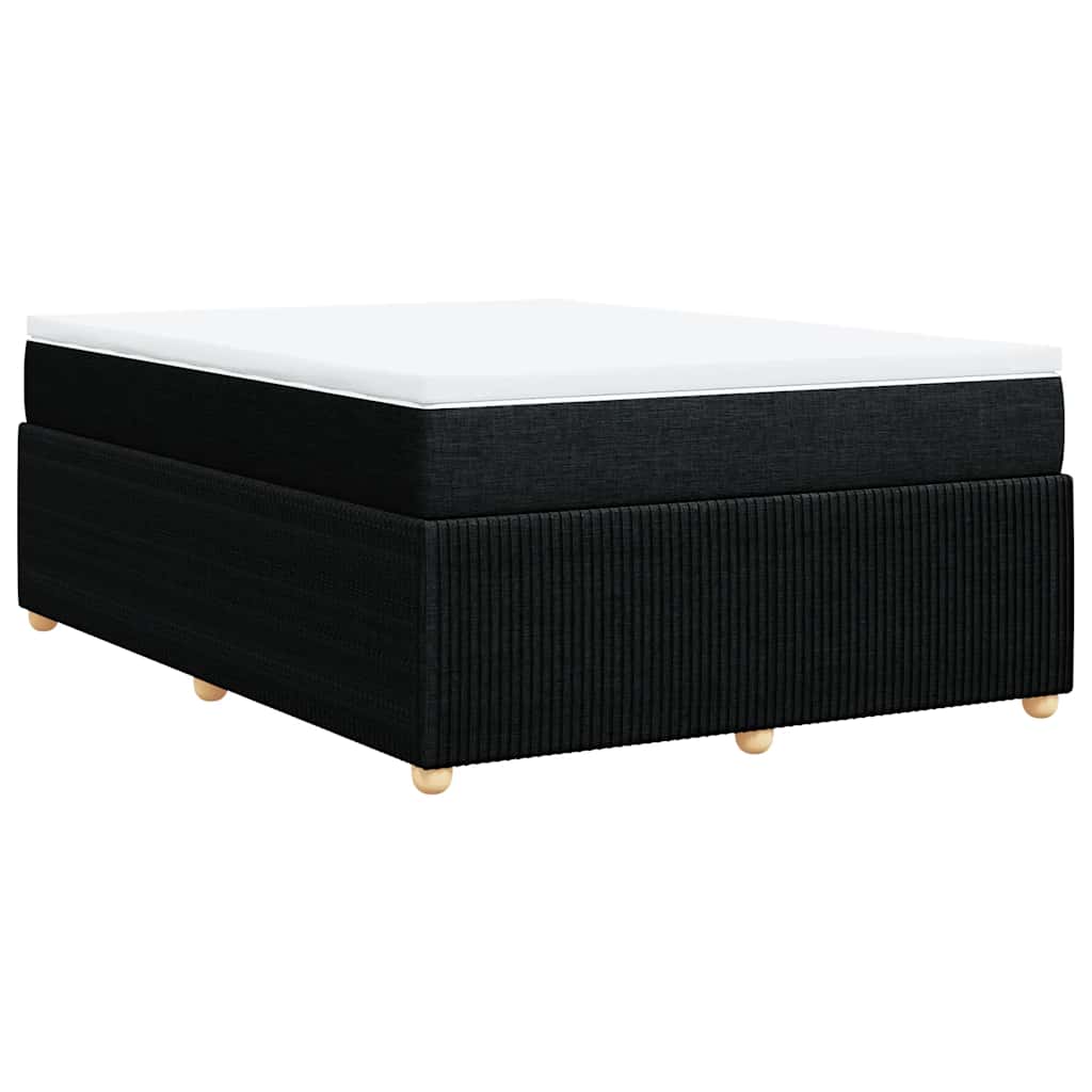 Sommier à lattes de lit avec matelas Noir 140x190 cm Tissu - XIOS