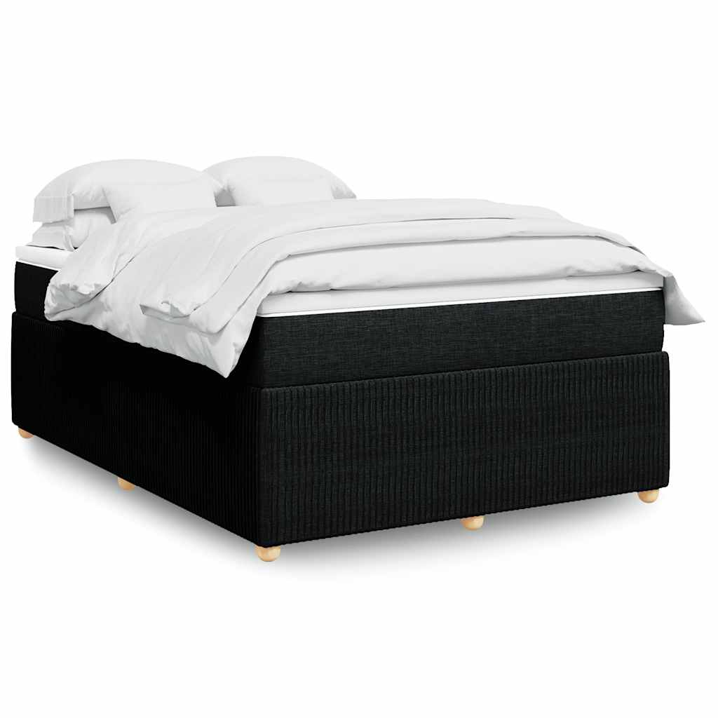 Sommier à lattes de lit avec matelas Noir 140x190 cm Tissu - XIOS