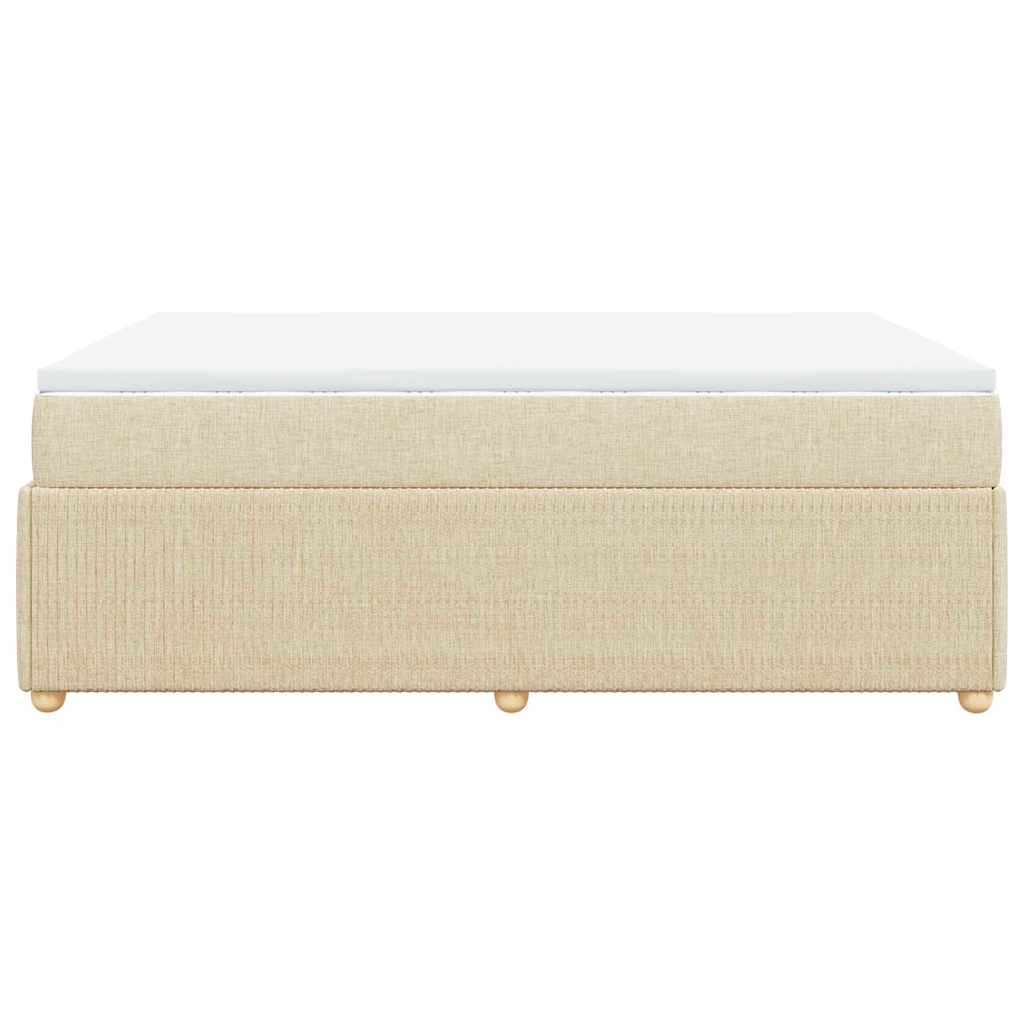 Sommier à lattes de lit avec matelas Crème 160x200 cm Tissu - XIOS