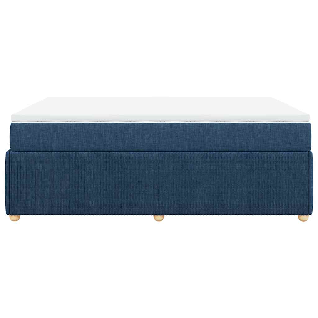 Sommier à lattes de lit avec matelas Bleu 160x200 cm Tissu - XIOS