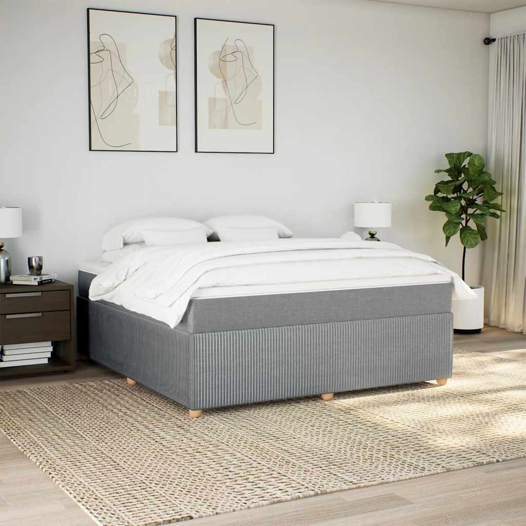 Sommier à lattes de lit avec matelas Gris clair 180x200cm Tissu - XIOS