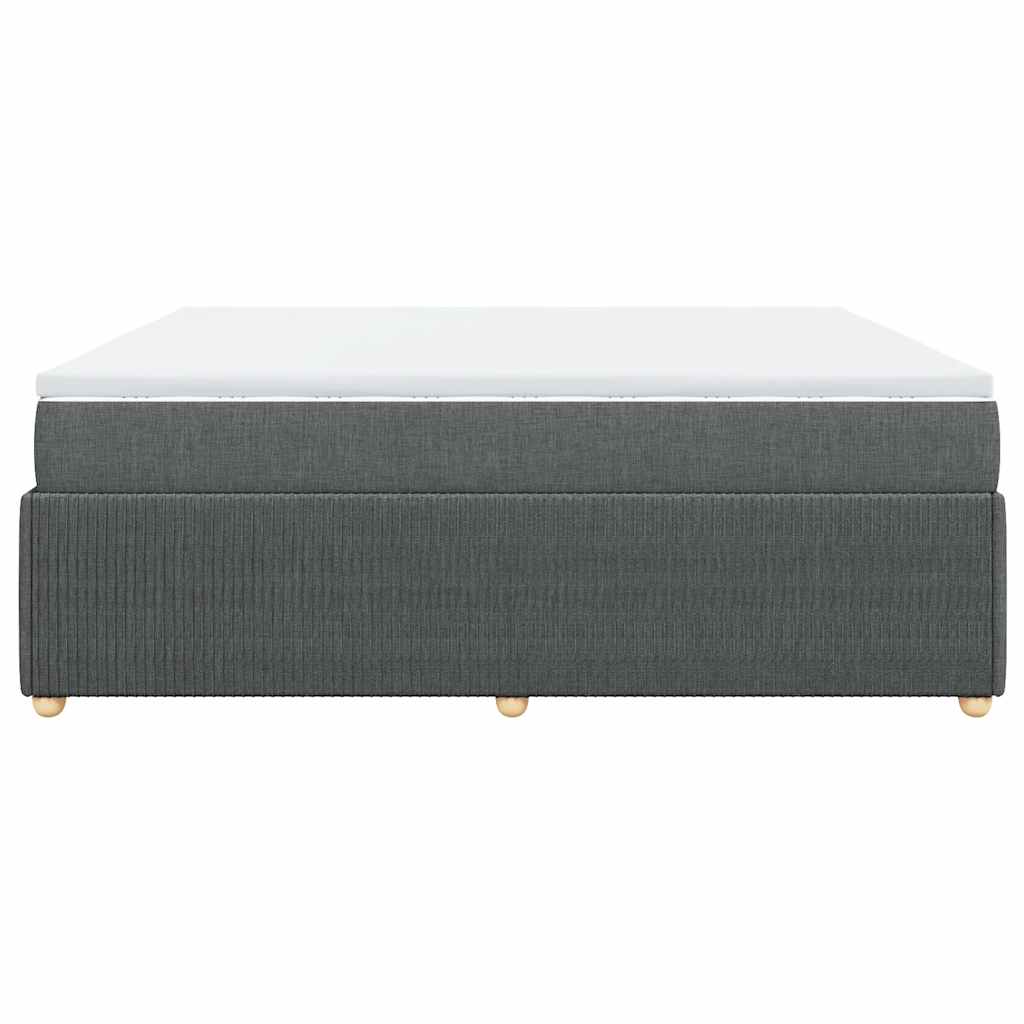 Sommier à lattes de lit avec matelas Gris foncé 180x200cm Tissu