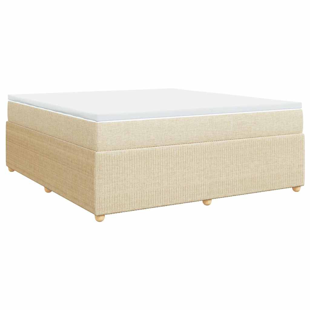 Sommier à lattes de lit avec matelas Crème 180x200 cm Tissu - XIOS